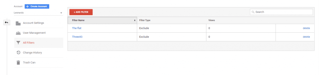 A chart showing filters you can add to Google Analytics