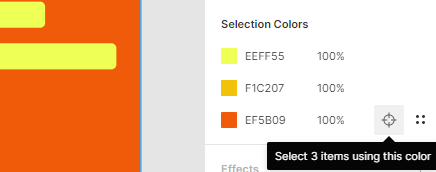A screenshot of the 'Selection Colors' feature on Figma