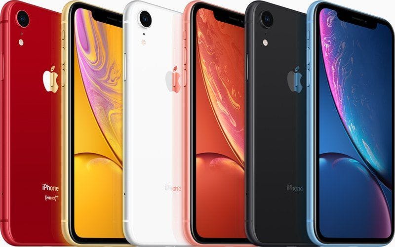 Various available versions of the iPhoneXR in various colours available on the smartphone market